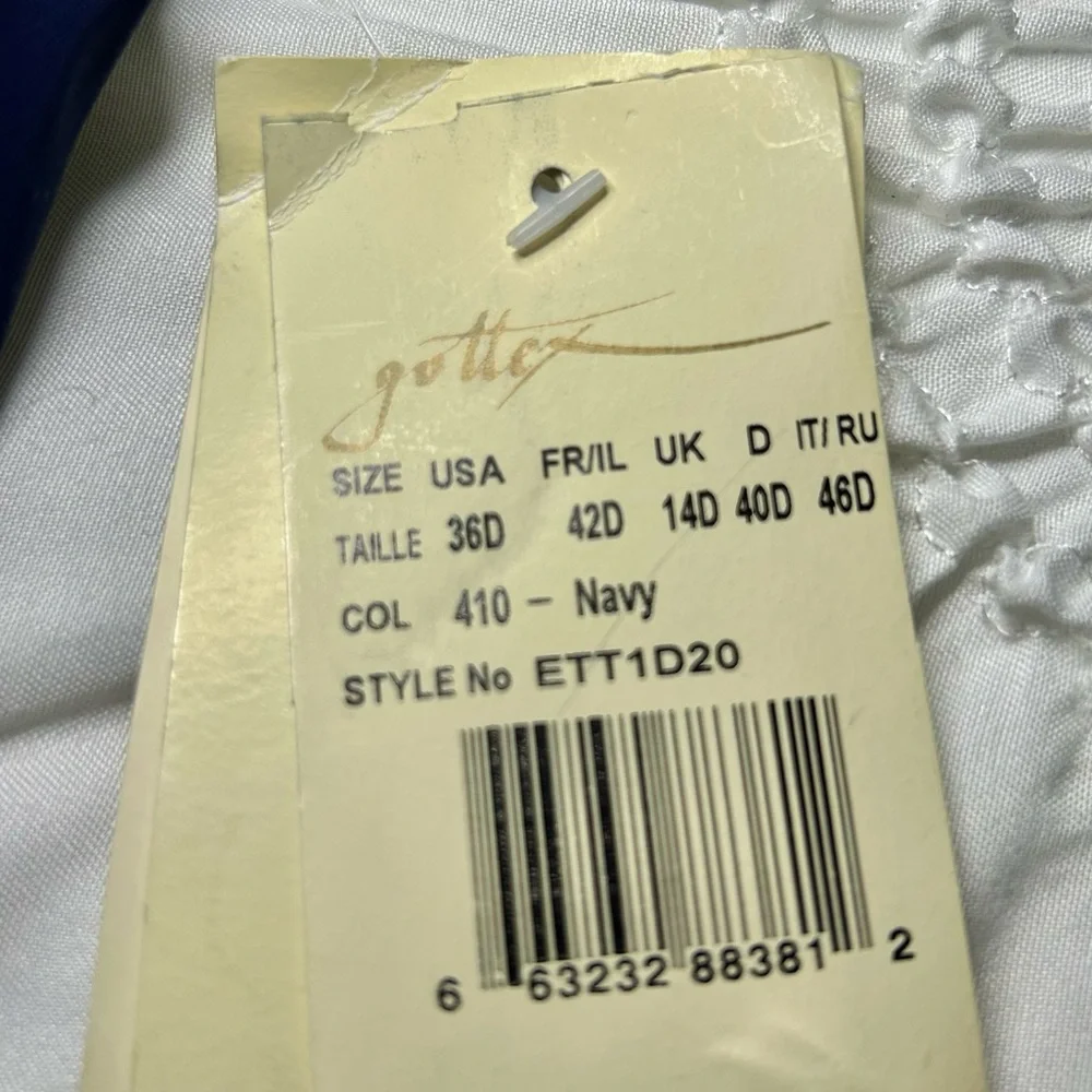 NWT Profile By Gottex Tutti Fruitti Blue Tankini Top Underwire Bra 36D